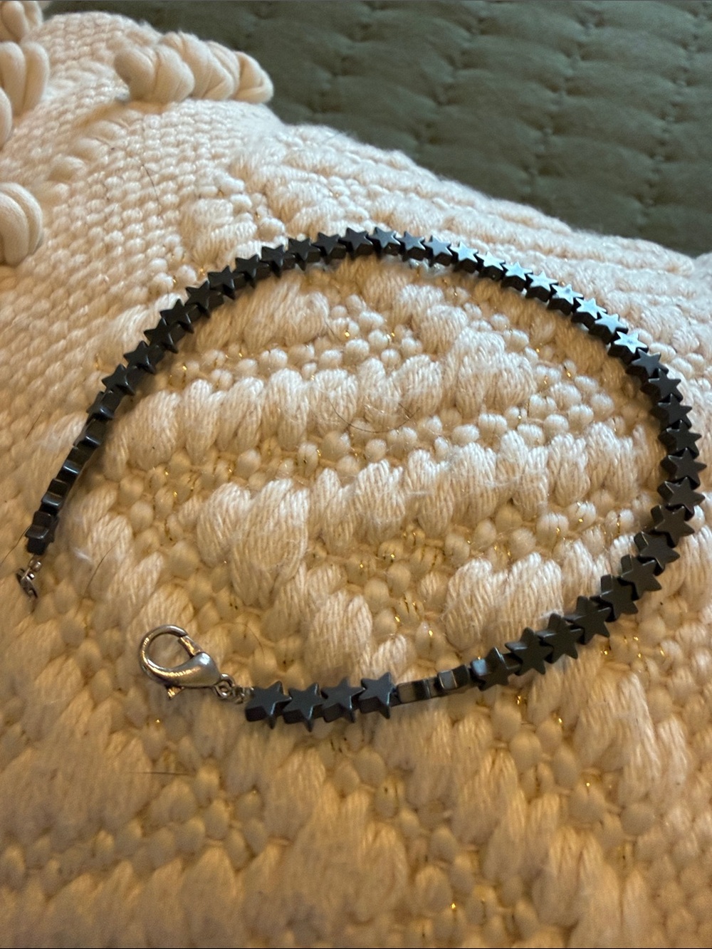 Hematite Star Bead Anklet  - Women’s Jewelry 10”